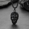 Gothic Skull Necklace With Fissured Skeleton Head for
