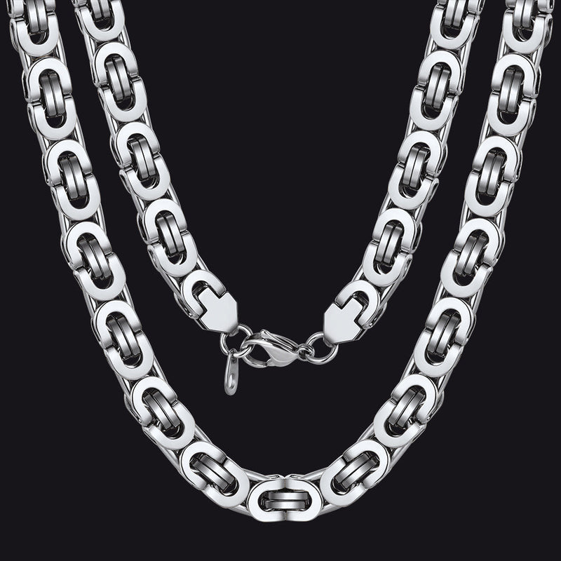 Byzantine Link Chain Stainlss Steel Necklace for