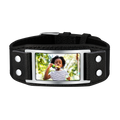 Personalized Picture Leather Bracelet Black Wristband for