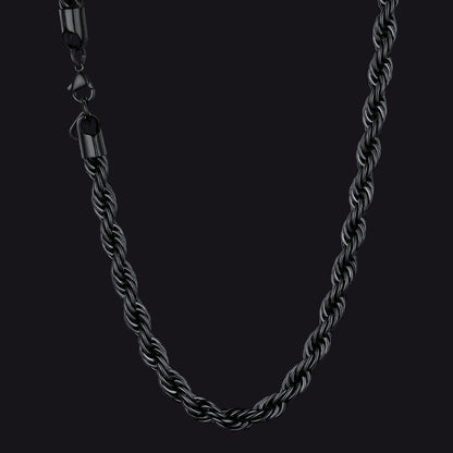 Twisted Rope Chain Stainless Steel Link Necklace for