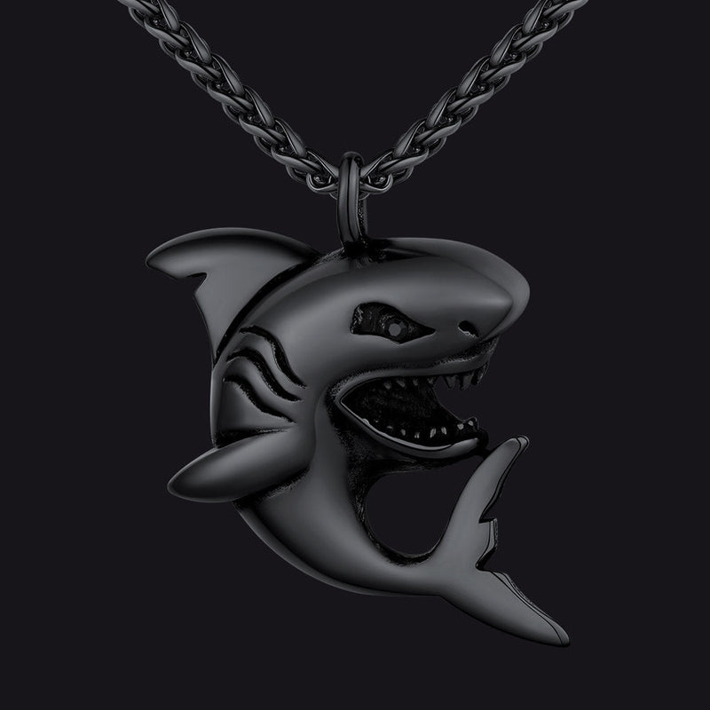 Stainless Steel Shark Pendant Necklace for