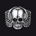 Gothic Cool Wings Skull Stainless Steel Ring for
