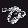 Gothic Punk Animal Octopus Adjustable Open Ring for