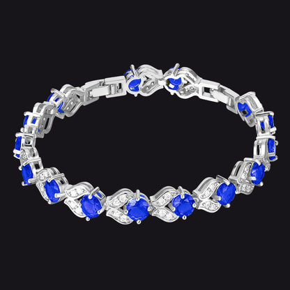 9mm Diamond Cut Gem Crystal Chain Bracelet for With Cz