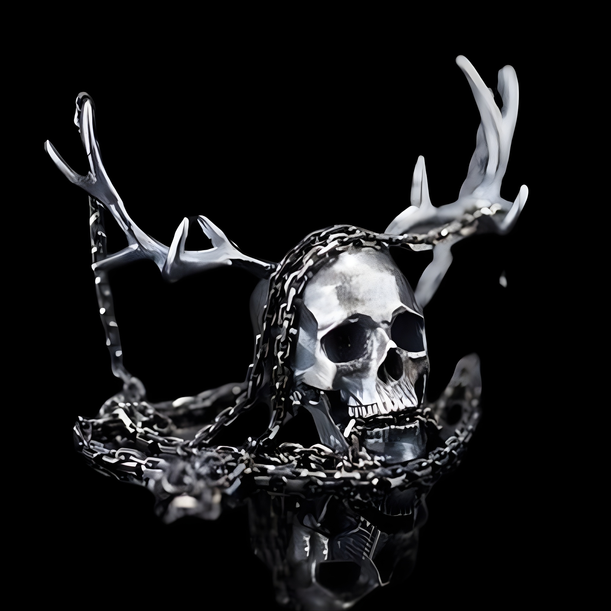 Antlers Skull Pendant