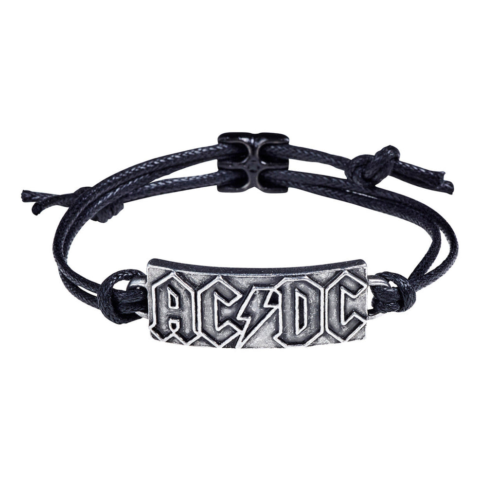 Ac/dc Lightning Logo Cord Bracelet by Alchemy Gothic