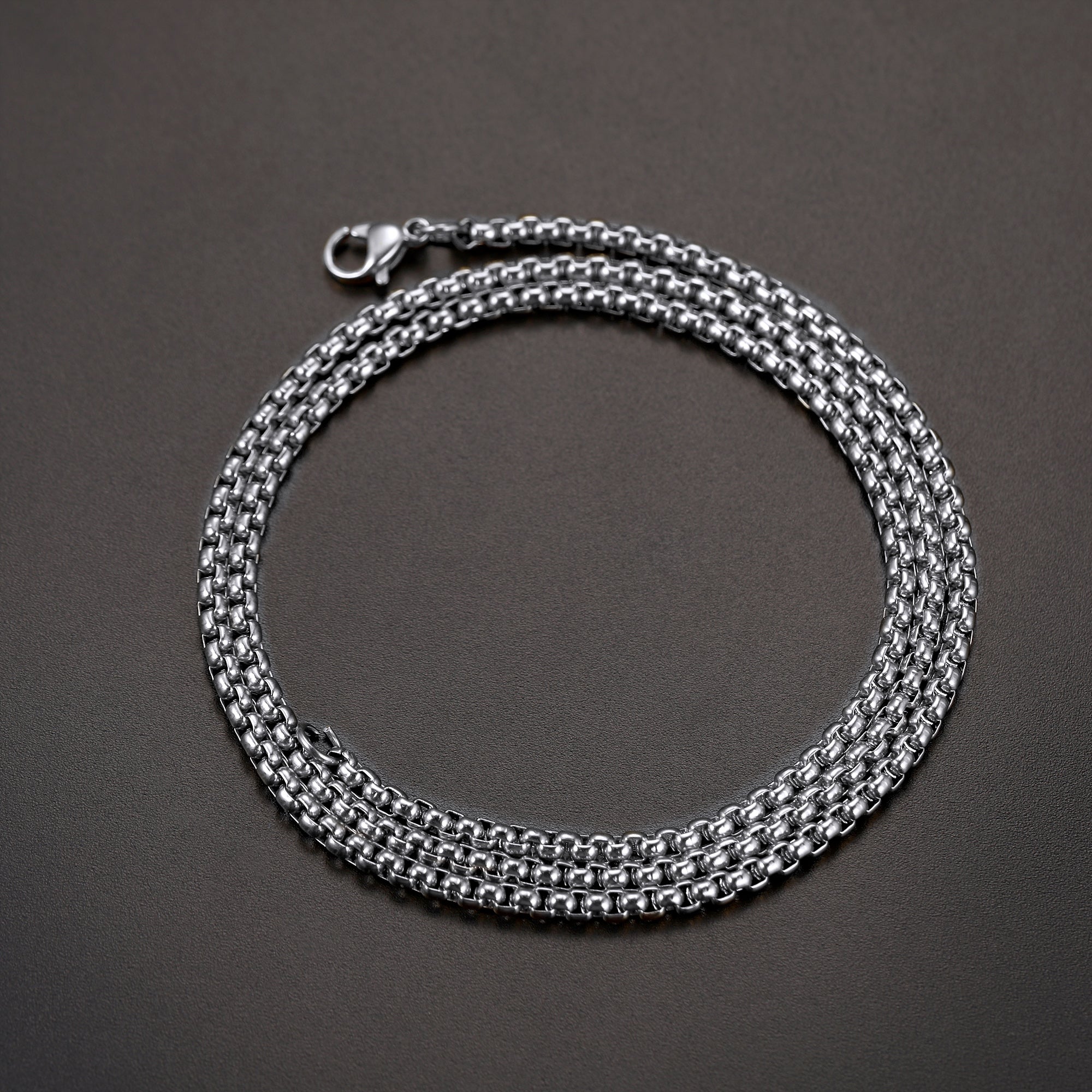 Hollow Rolo Box Link Chain Necklace for , 3/6mm Width