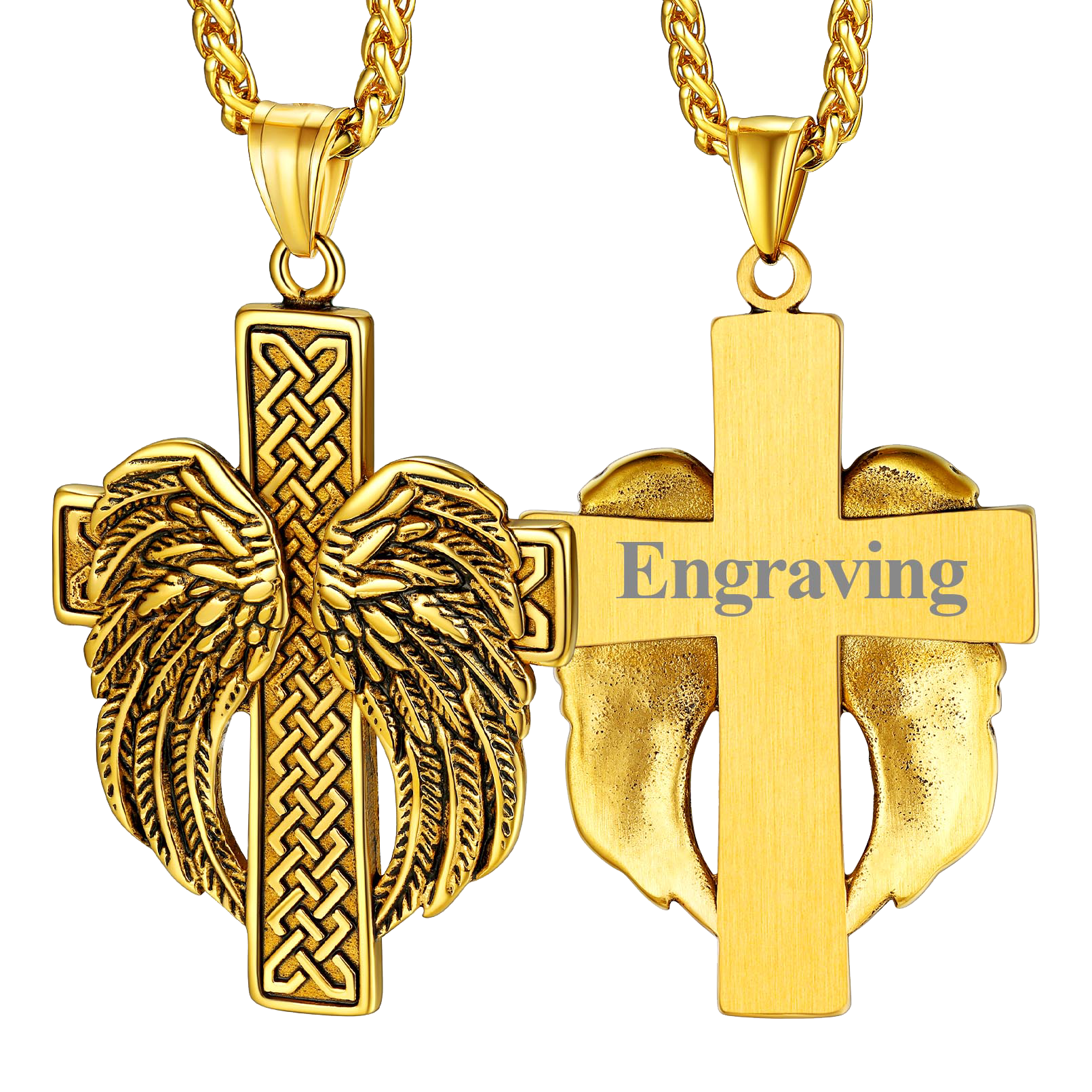 Flash Angel Wing Cross Necklace Pendant for