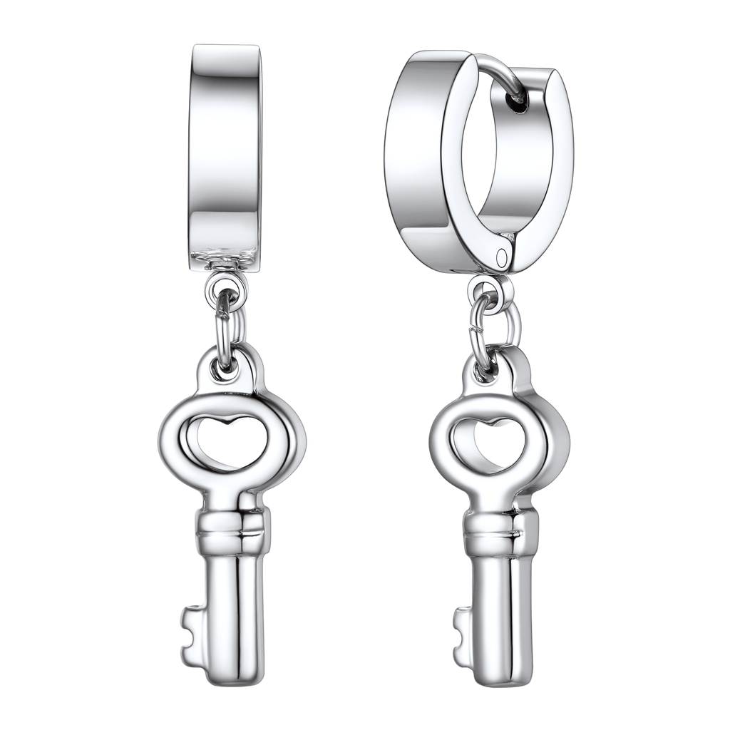 Flash Key Dangle Hoop Earrings for