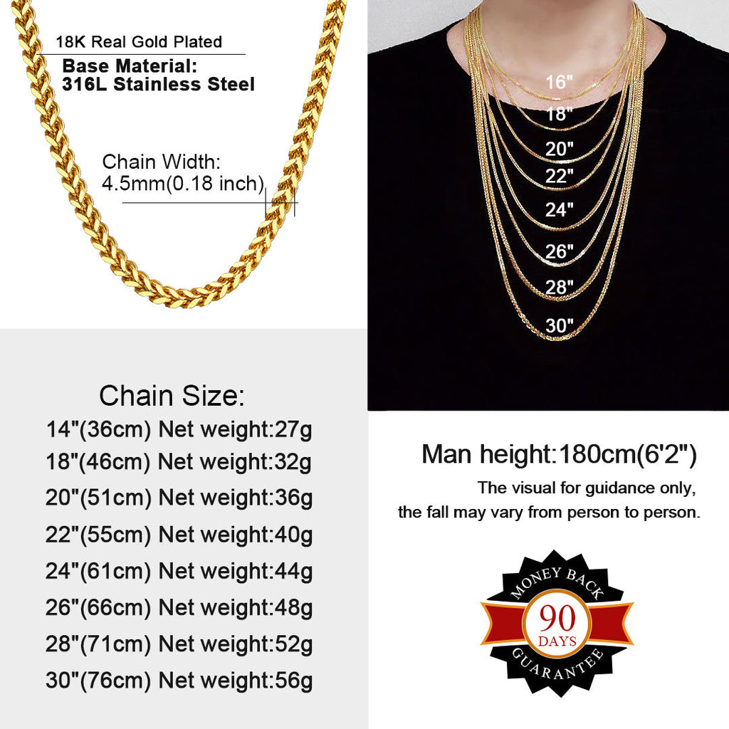 Franco Chain Link Stainless Steel Necklace for