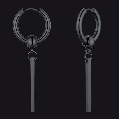 Punk Long Bar Drop Hoop Earrings for