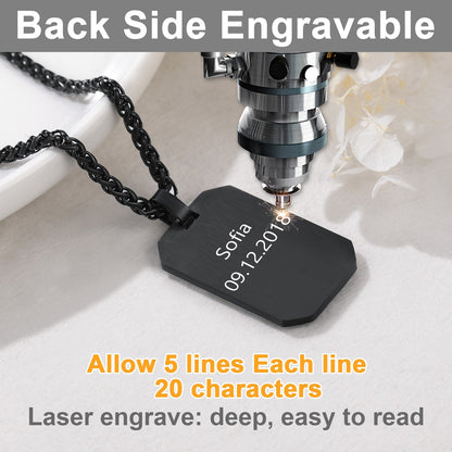 Customized Memory Picture Photo Dog Tag Necklace for