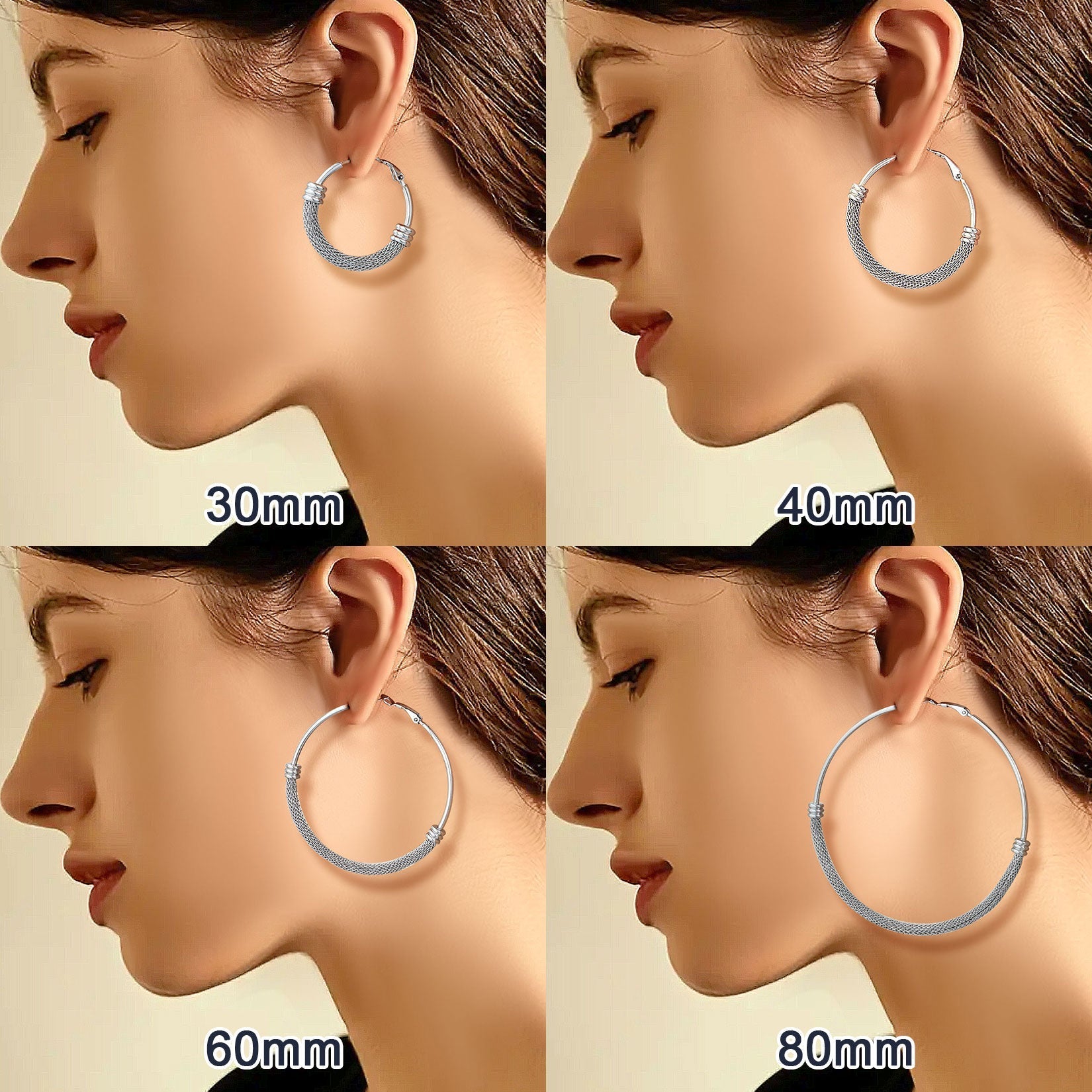 Minimalist Chunky Hoop Earrings for With Lobster Clasp
