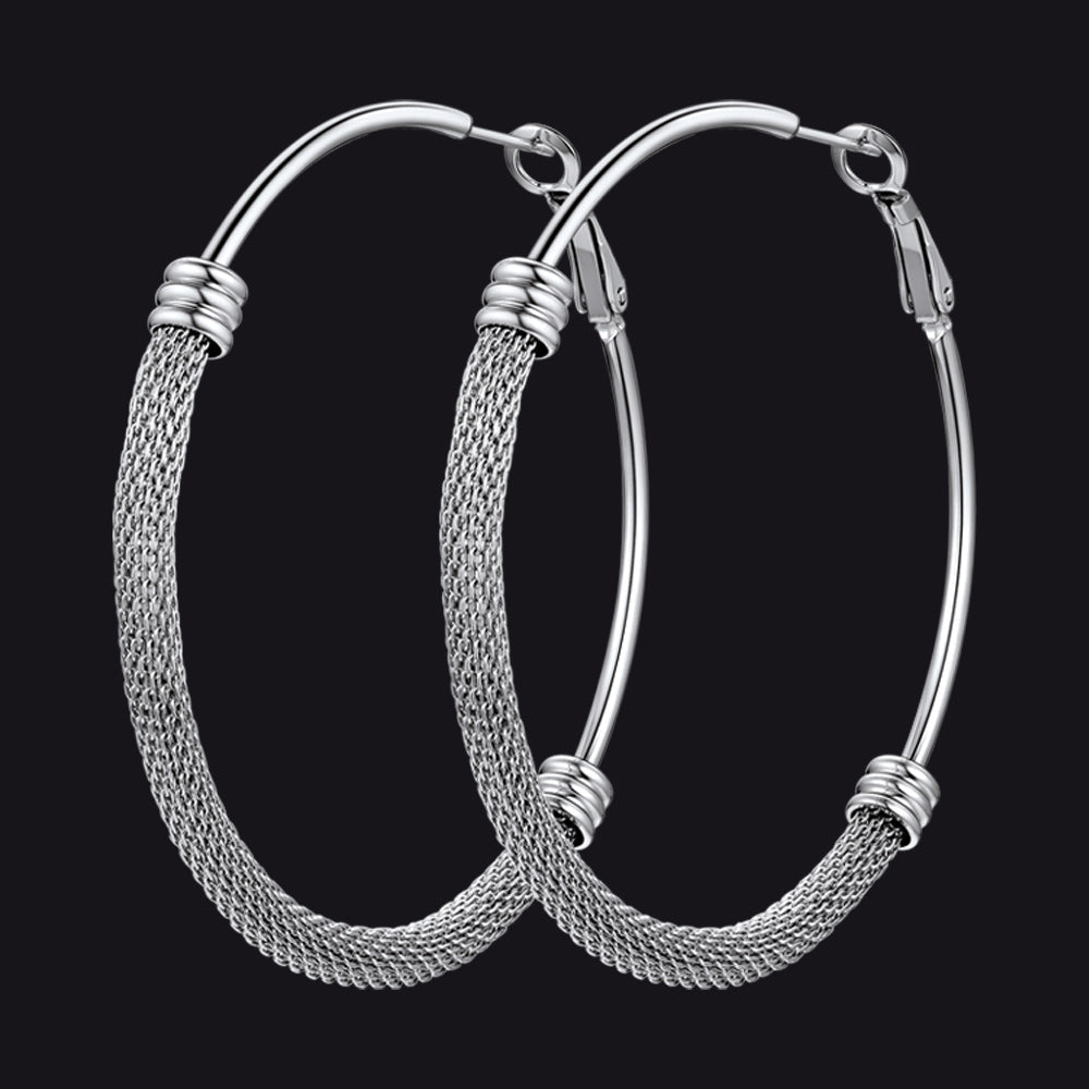 Minimalist Chunky Hoop Earrings for With Lobster Clasp