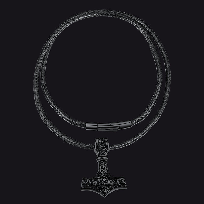 Norse Viking Thor's Hammer Necklace Mjolnir Pendant for