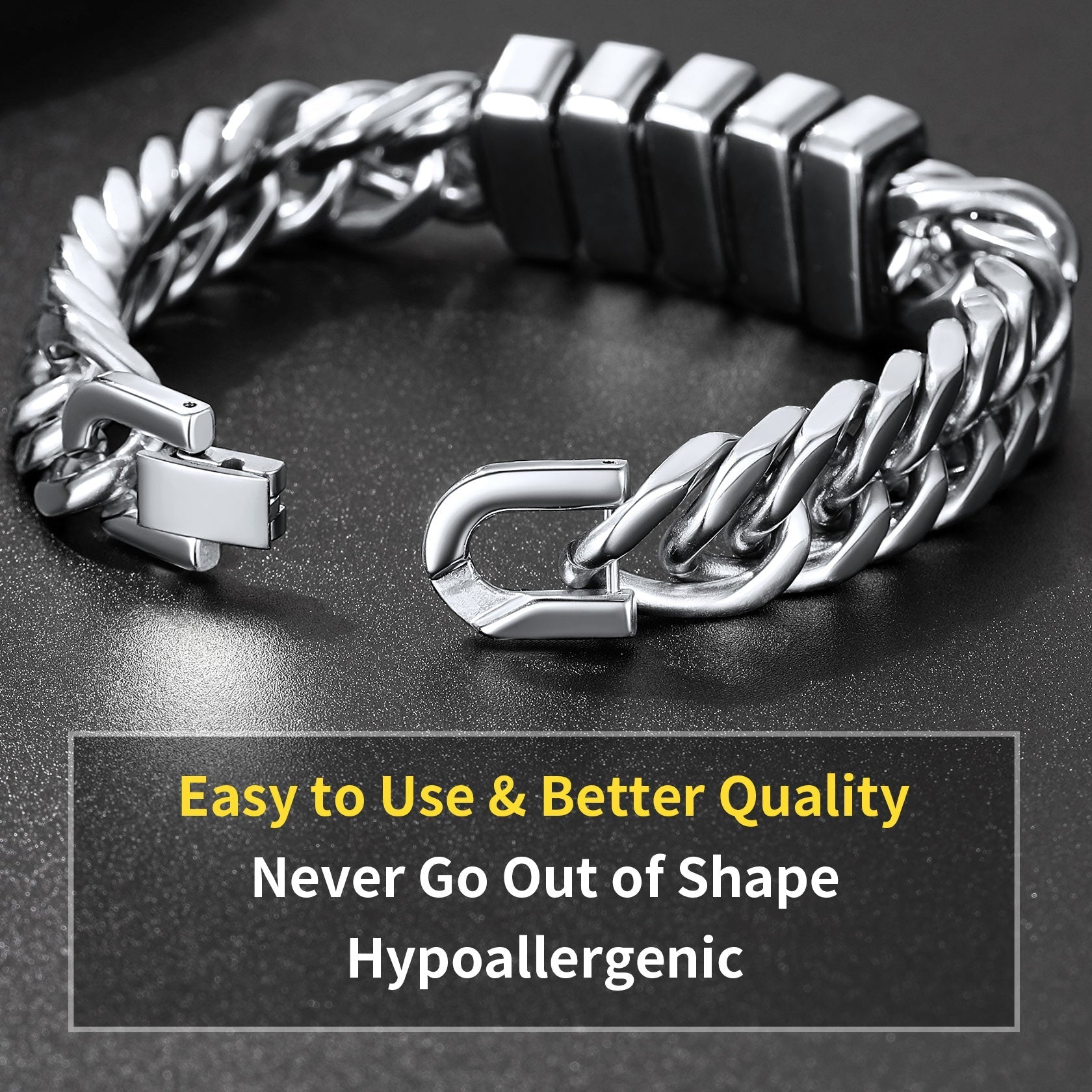 Personalized Cuban Link Bracelet Engraved Name Bracelet for
