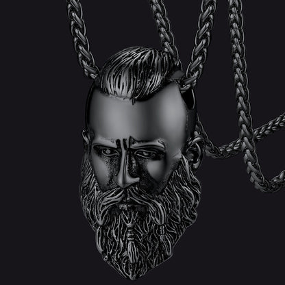 Flash Nordic Viking Head Necklace Amulet Jewelry for