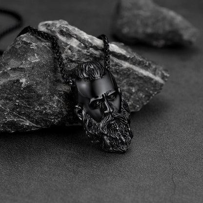 Flash Nordic Viking Head Necklace Amulet Jewelry for