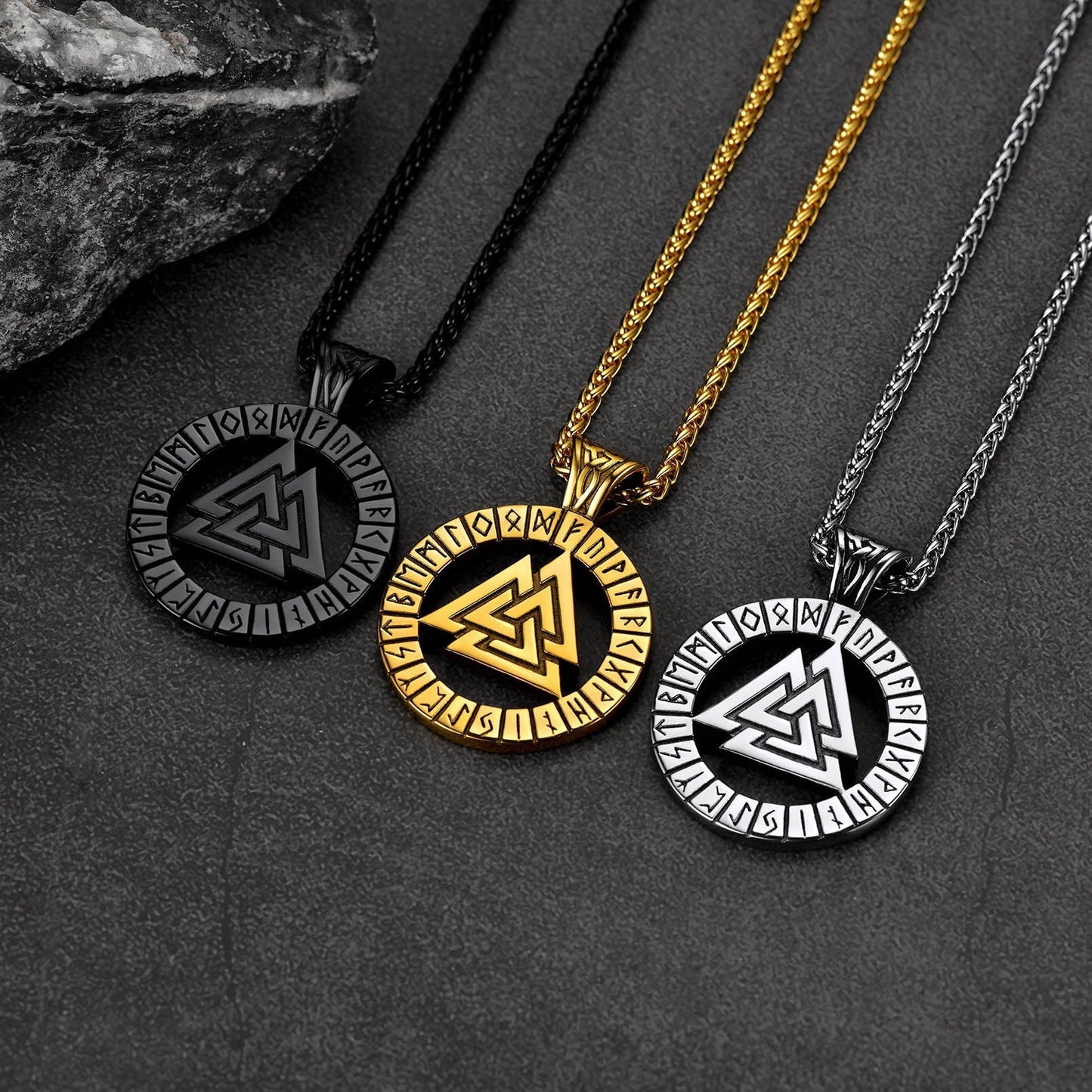 Nordic Viking Runes Celtic Pendant Necklaces for