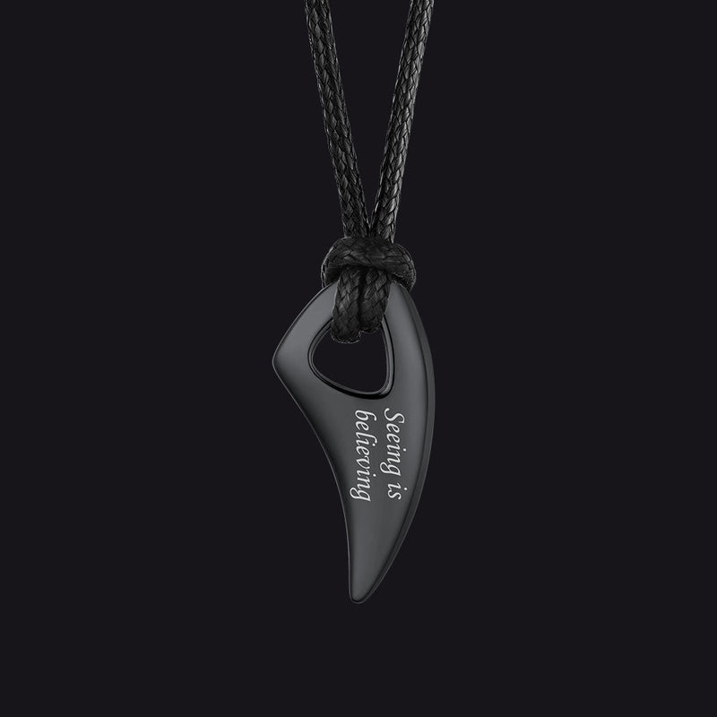 Norse Viking Wolf Tooth Spear Wax Leather Necklace for , Size 20