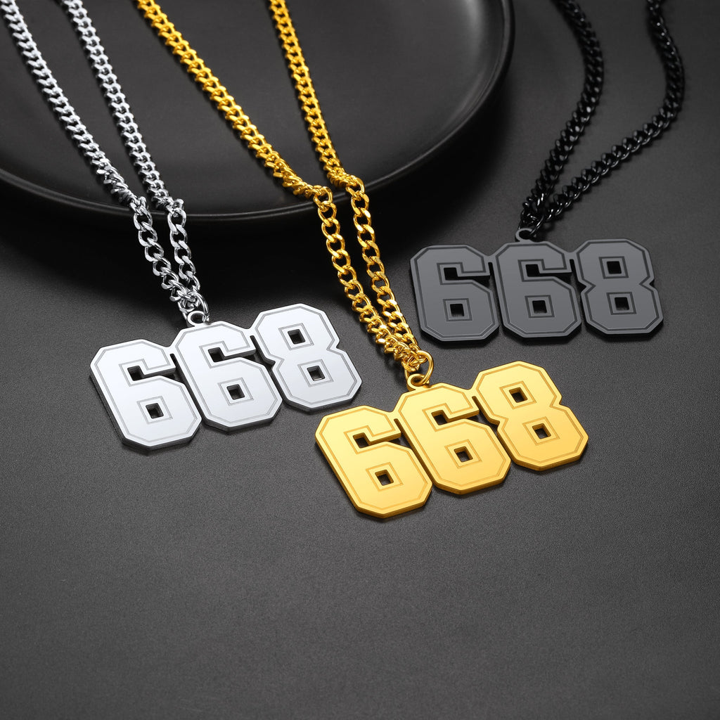 Personalized Sports Jersey Number Chain Necklace for Sport Fans