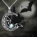 Moonlit Batflight Crescent Necklace
