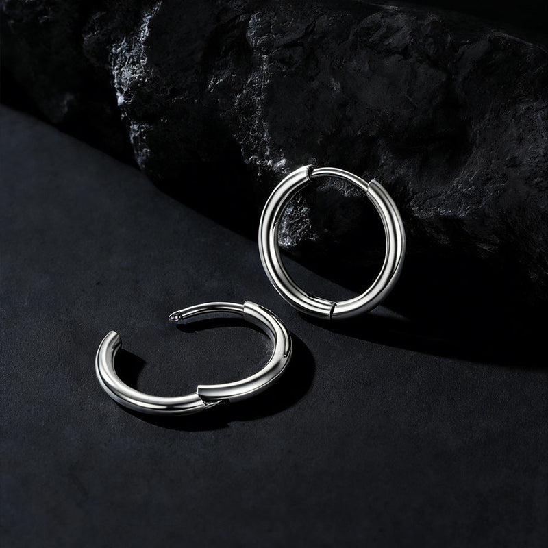 Stainless Steel Small Huggie Hoop Earrings for