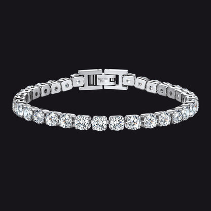 Cz Diamond Cut Tennis Chain Bracelet for , 3/5mm Width