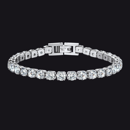 Cz Diamond Cut Tennis Chain Bracelet for , 3/5mm Width