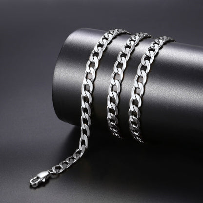 Cuban Chain & American Flag Cross Layered Necklaces Set for