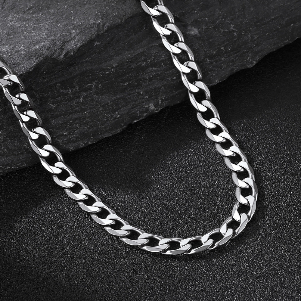 Cuban Chain & Cz Custom Picture Necklace Set for