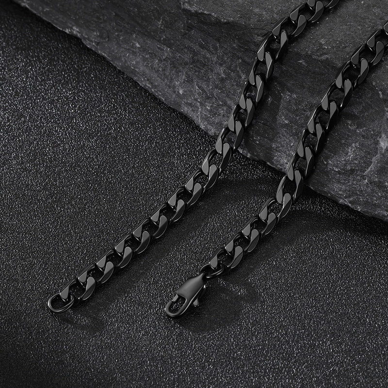 Cuban Chain & Viking Runes Bar Layered Necklaces Set for