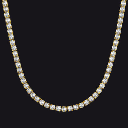 Cz Diamond Cut Tennis Chain Necklace for