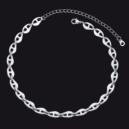 7.5mm Anchor Chain Link Choker Necklace for