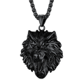 Flash Stainless Steel Fierce Wolf Head Necklace for Man