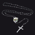 Personalized Picure Rosary Beads Pearl Chain Necklace for