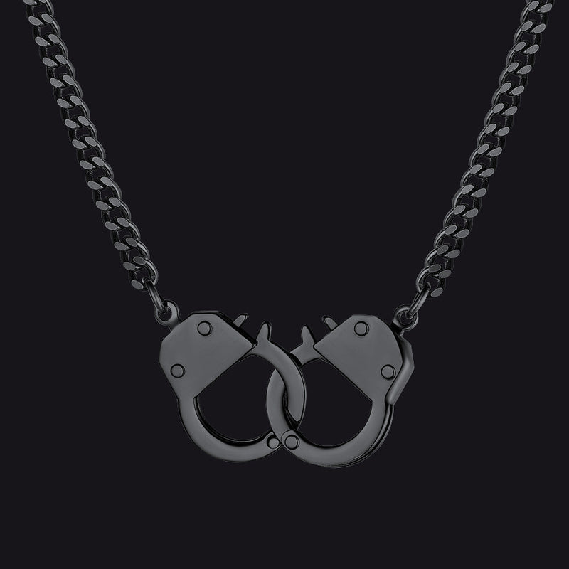 Punk Handcuff Necklace for , Partners in Crime Cuban Link Chain