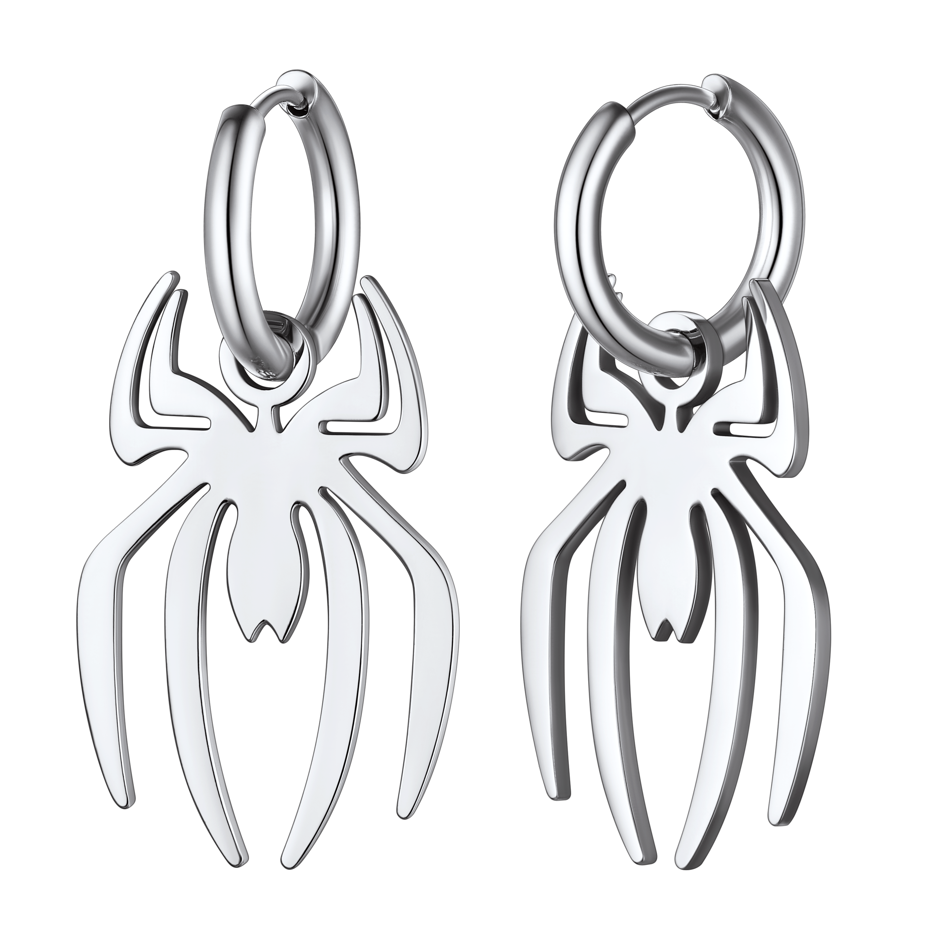 Halloween Spider Drop Hoop Earrings for