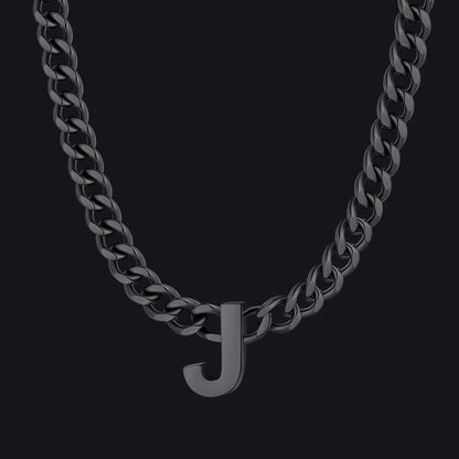 7mm Custom Initial Letter Cuban Link Chain Necklace for
