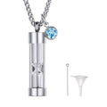 Hourglass Urn Ashes Necklace With Birthstone Cremation Keepsakes for