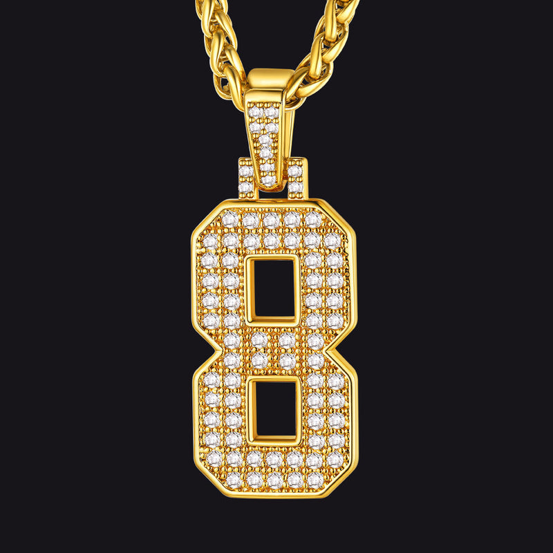 Baseball Diamond Jersey Number Chain Necklace for