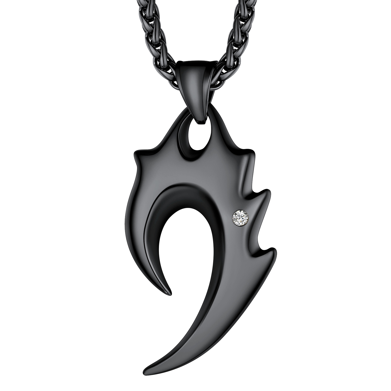 Spear Wolf Teeth Pendant Necklace for