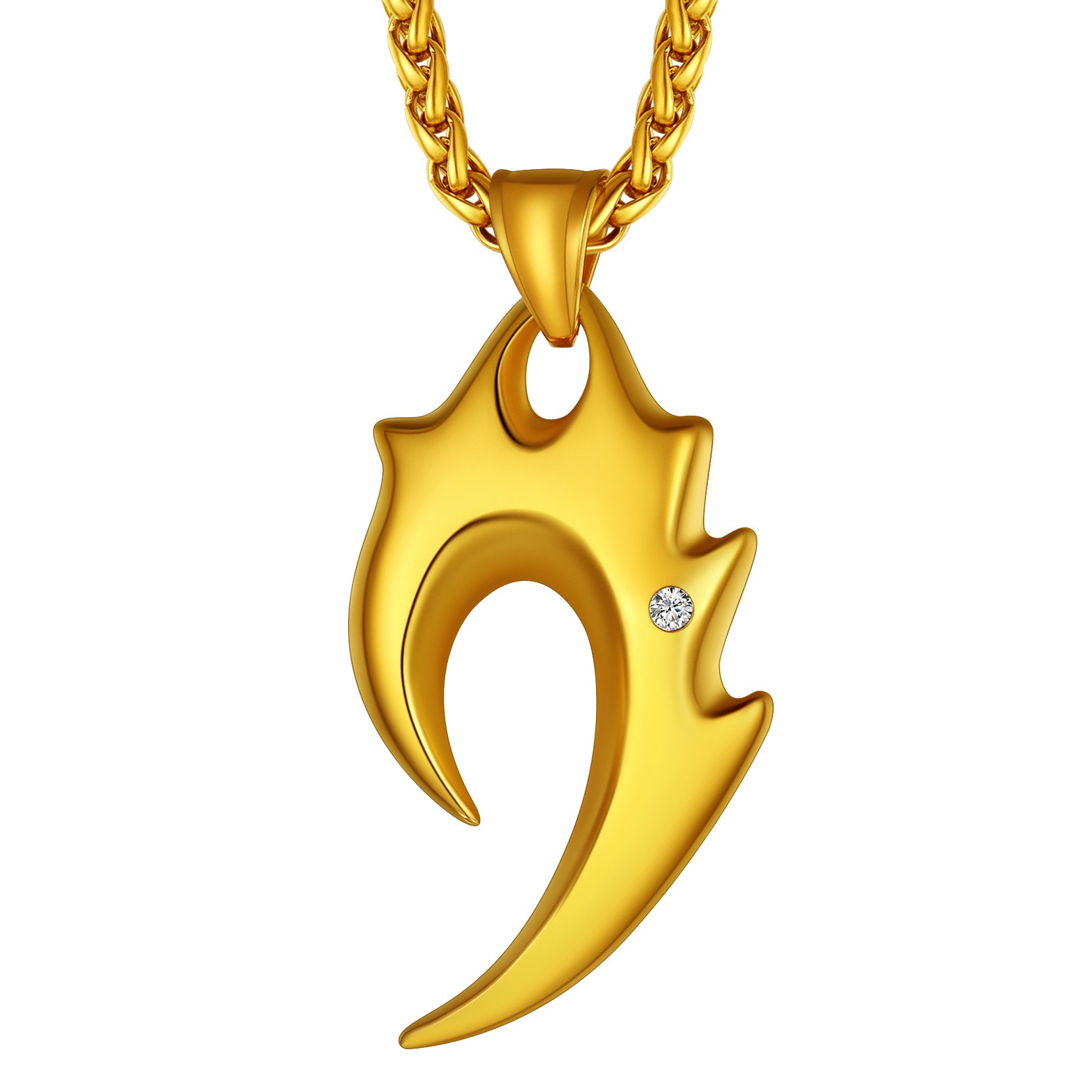 Spear Wolf Teeth Pendant Necklace for