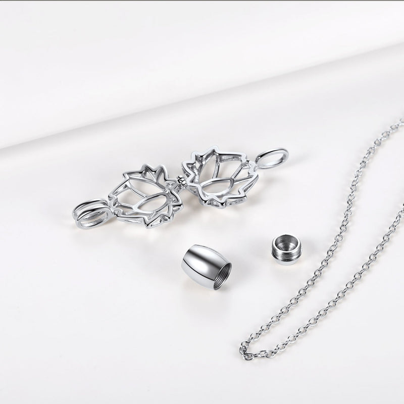 Customized Flower Urn Necklace Cremation Jewelry for Ashes