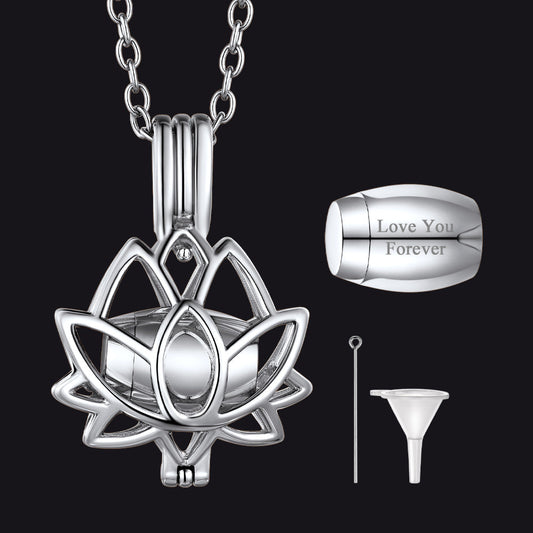 Customized Flower Urn Necklace Cremation Jewelry for Ashes