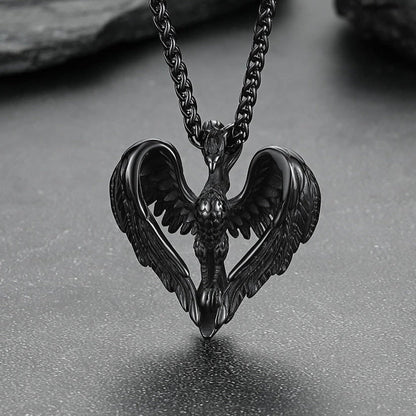 Phoenix Heart Pendant Necklace for