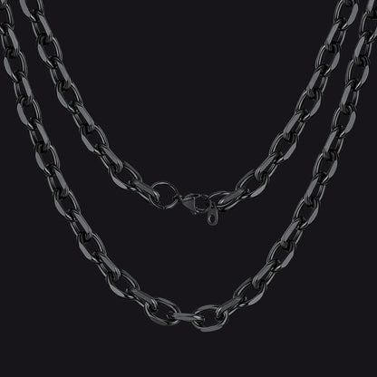Classic Rolo Cable Link Chain Necklace Stainless Steel Chain for