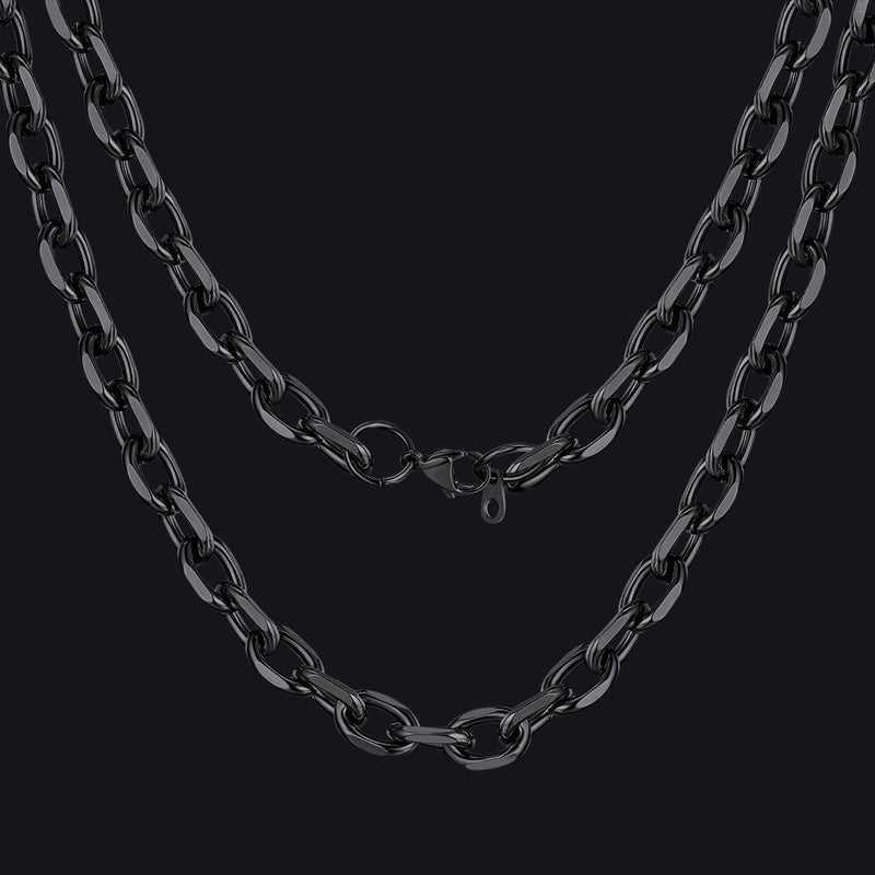 Classic Rolo Cable Link Chain Necklace Stainless Steel Chain for