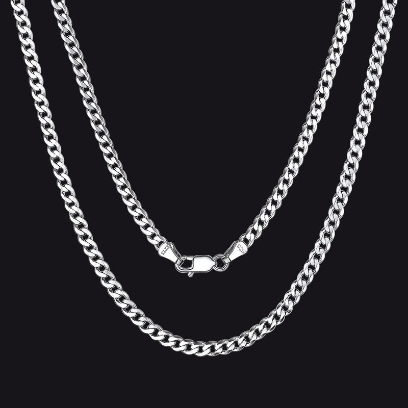 Sterling Silver Thick Curb Chain Link Necklace for