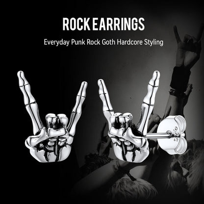 Skeleton Hand Stud Earrings for ��� 925 Sterling Silver Gothic Earrings